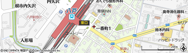 日産レンタカー八戸駅前店周辺の地図