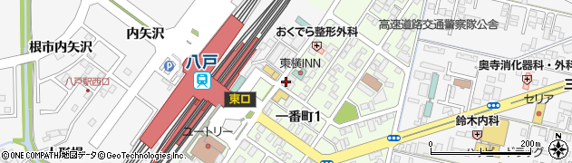 トヨタレンタリース青森八戸駅東口店周辺の地図