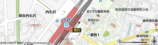よこまちストア八戸駅前宝くじ売場周辺の地図