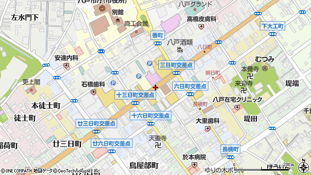 〒031-0032 青森県八戸市三日町の地図