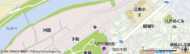 青森県八戸市根城（下町）周辺の地図