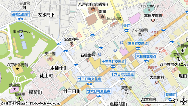 〒031-0031 青森県八戸市番町の地図
