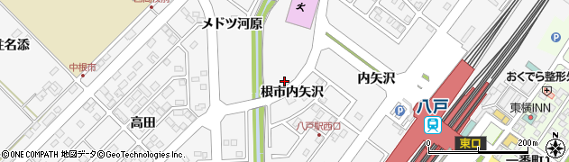 青森県八戸市尻内町（根市内矢沢）周辺の地図