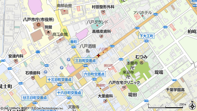 〒031-0086 青森県八戸市八日町の地図