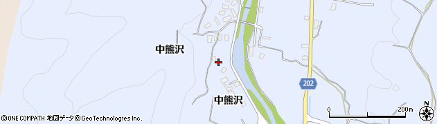 青森県大鰐町（南津軽郡）虹貝（中熊沢）周辺の地図