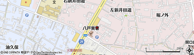 青森県八戸市白銀町左新井田道周辺の地図