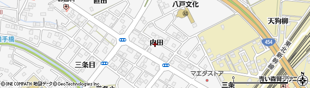 青森県八戸市尻内町（内田）周辺の地図
