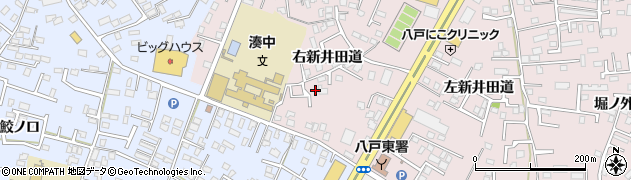 青森県八戸市白銀町右新井田道12周辺の地図
