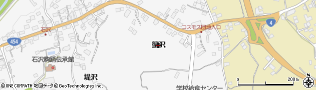 青森県五戸町（三戸郡）倉石石沢（蟹沢）周辺の地図