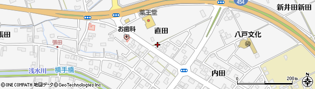 青森県八戸市尻内町（直田）周辺の地図