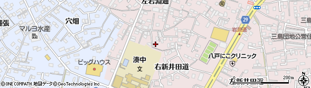 青森県八戸市白銀町右新井田道14周辺の地図