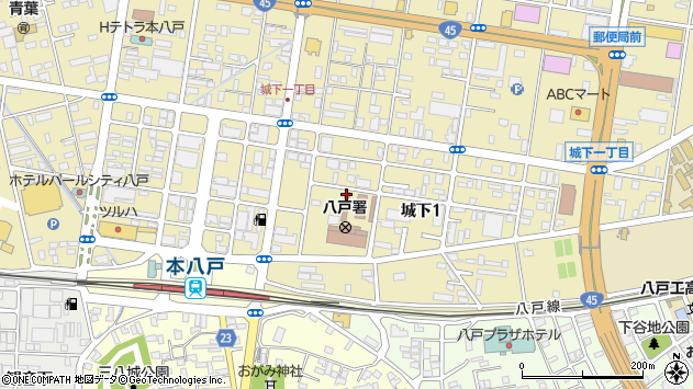 〒031-0072 青森県八戸市城下の地図
