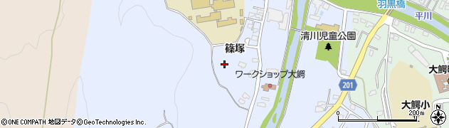 青森県大鰐町（南津軽郡）虹貝（篠塚）周辺の地図