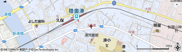 青森県八戸市湊町上中道周辺の地図