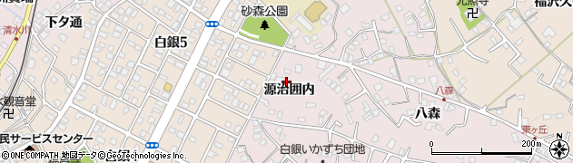 青森県八戸市白銀町源治囲内周辺の地図