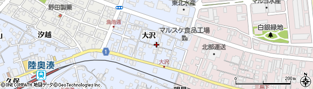 青森県八戸市湊町大沢周辺の地図