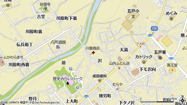 〒039-1558 青森県三戸郡五戸町沢の地図