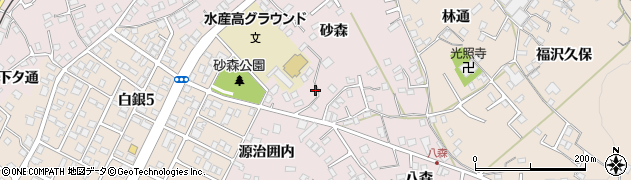 青森県八戸市白銀町（砂森）周辺の地図