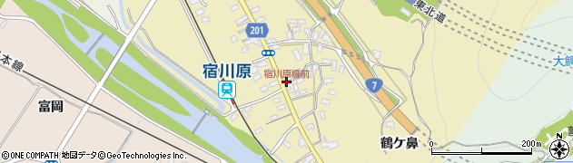 宿川原橋前周辺の地図