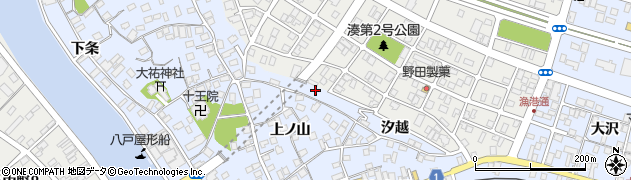 青森県八戸市湊町汐越周辺の地図