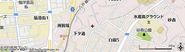 青森県八戸市白銀町（北側本町）周辺の地図