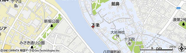 青森県八戸市湊町（下条）周辺の地図