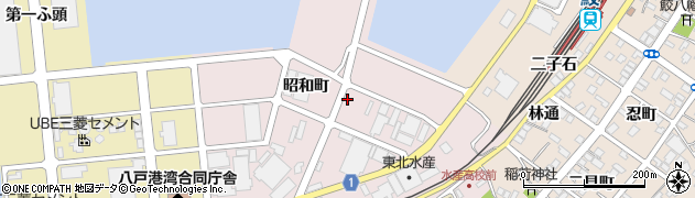 青森県八戸市白銀町昭和町周辺の地図