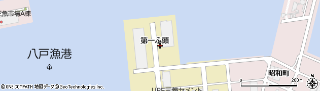 青森県八戸市築港街第一ふ頭周辺の地図