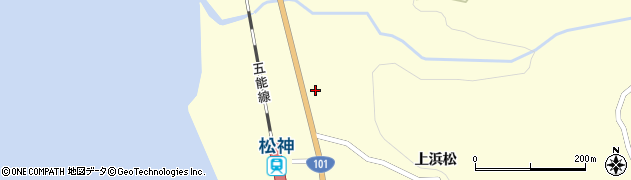 青森県深浦町（西津軽郡）松神（上浜松）周辺の地図