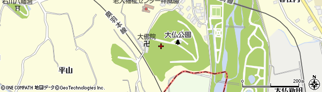 青森県弘前市石川（大仏）周辺の地図
