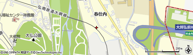 青森県弘前市石川（留岡）周辺の地図