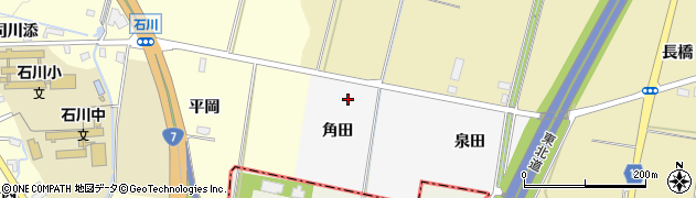青森県弘前市八幡舘（角田）周辺の地図