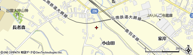 青森県弘前市石川小山田周辺の地図