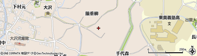青森県弘前市大沢簾垂柳周辺の地図