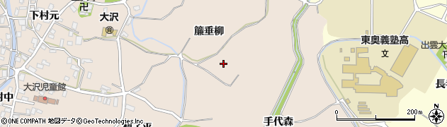 青森県弘前市大沢（簾垂柳）周辺の地図