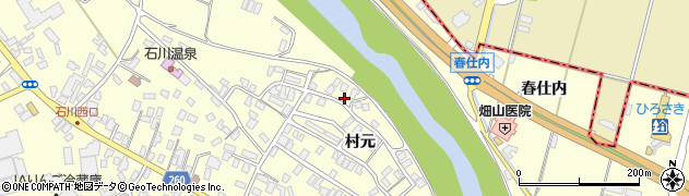 青森県弘前市石川（村元）周辺の地図
