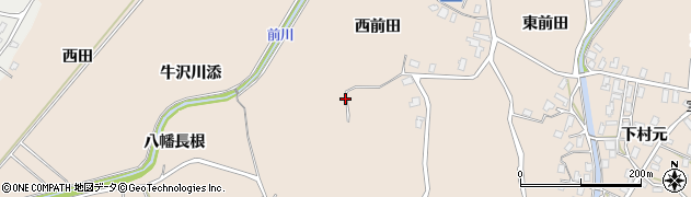 青森県弘前市大沢西前田周辺の地図