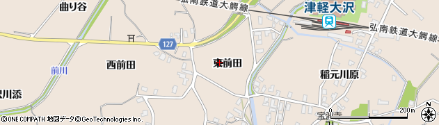 青森県弘前市大沢東前田周辺の地図