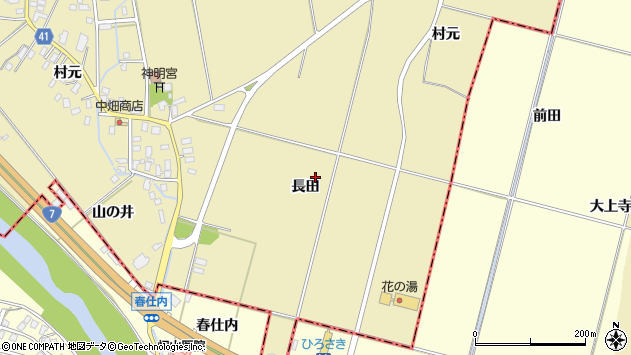 〒036-0145 青森県平川市岩館長田の地図