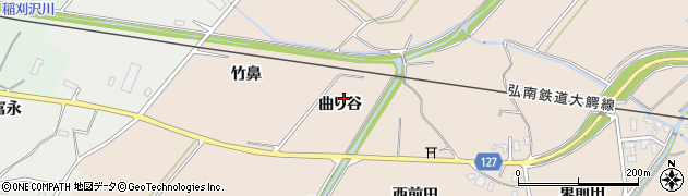 青森県弘前市大沢曲り谷周辺の地図