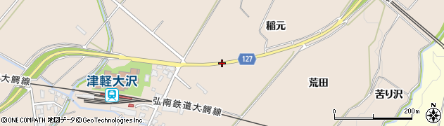 青森県弘前市大沢（稲元）周辺の地図