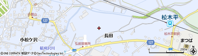 青森県弘前市小栗山長田周辺の地図