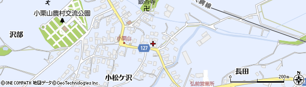青森県弘前市小栗山小松ケ沢129周辺の地図