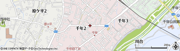 青森県弘前市千年周辺の地図