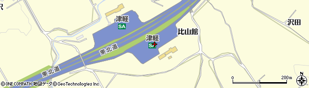 青森県平川市沖館（比山館）周辺の地図