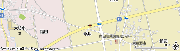 青森県平川市原田今井周辺の地図