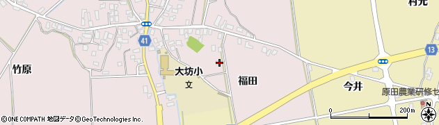 青森県平川市大坊福田48周辺の地図