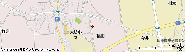 青森県平川市大坊福田周辺の地図