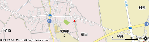 青森県平川市大坊福田14周辺の地図