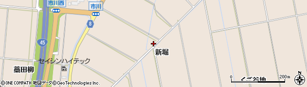 青森県八戸市市川町新堀周辺の地図